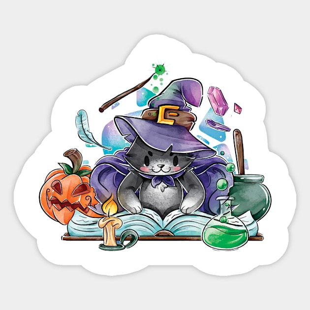 Halloween Witch Cat Sticker by letnothingstopyou